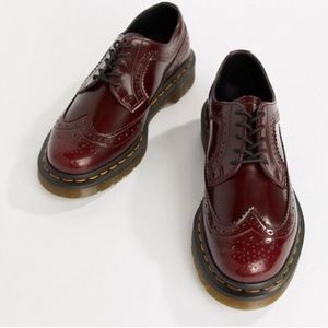 Dr. Marten’s Cherry Leather Stacked Brogues